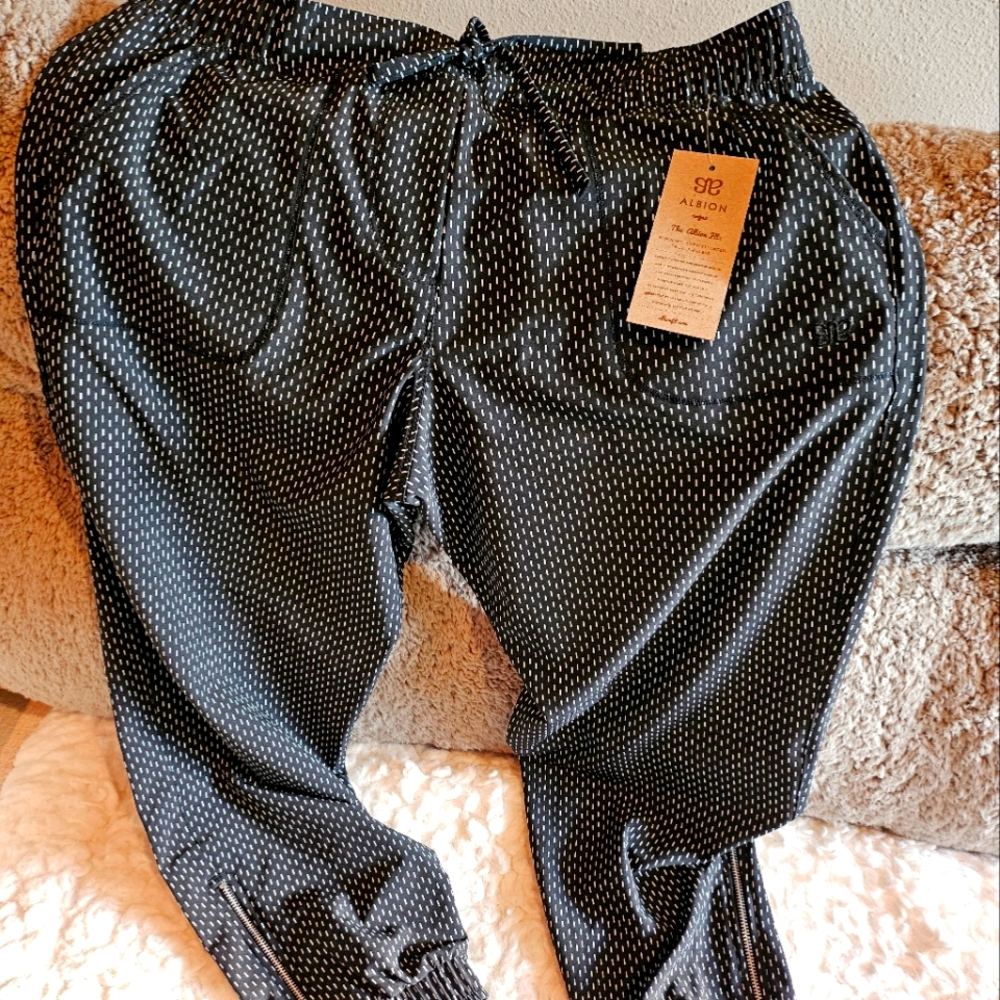 Brand New With Tag Albion Black and White Dotted Joggers